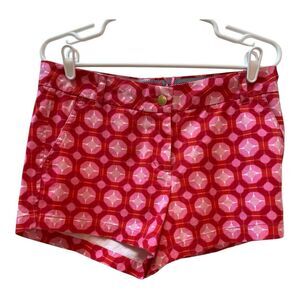 NWT Macbeth Pink Red Geometric Print Preppy Shorts Size M